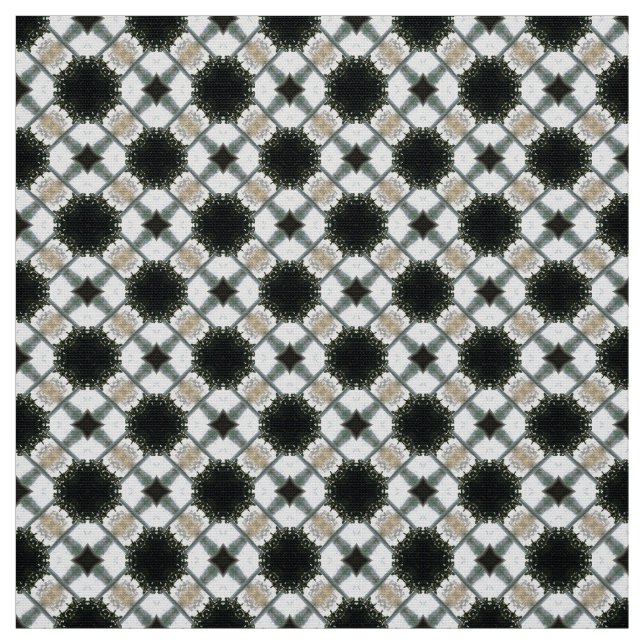 Glitch2 Black and white pattern fabric (Swatch)