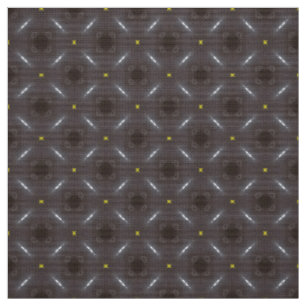 Glitch2 Black dots yellow stars pattern fabric