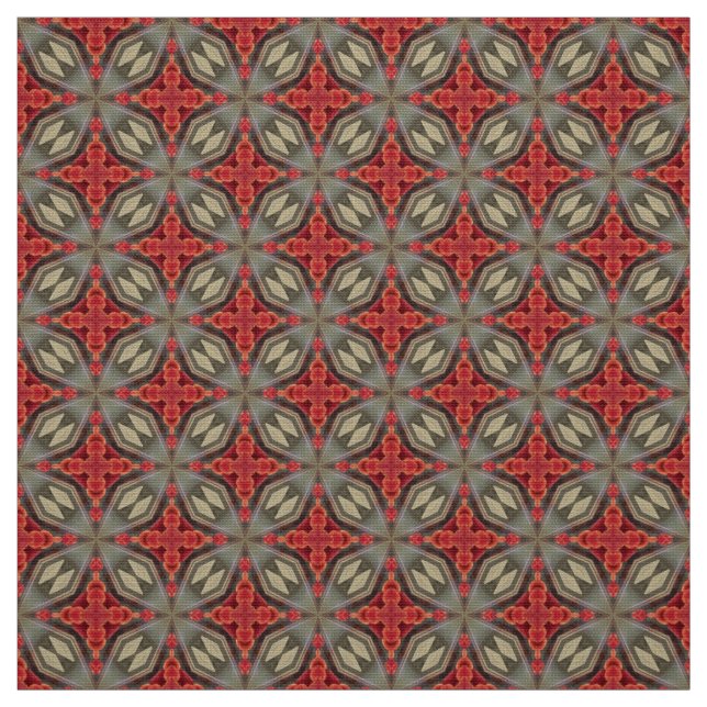 Glitch2 Deep Crimson Red pattern fabric (Swatch)