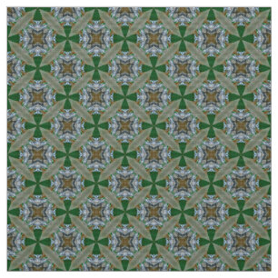 Glitch2 Green Floral Pattern combed cotton fabric