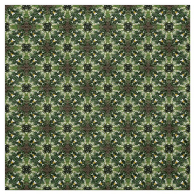 Glitch2 Green Smoke Brown pattern fabric (Swatch)