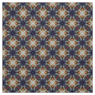 Glitch2 Midnight blue cyan Tiles Fabric