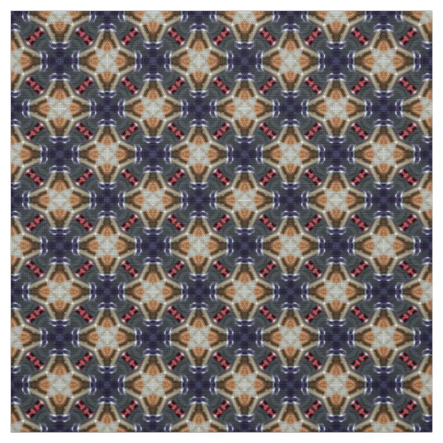 Glitch2 Midnight blue cyan Tiles Fabric (Swatch)