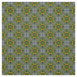 Glitch2 Olive Green floral Fabric