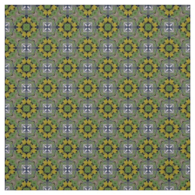 Glitch2 Olive Green floral Fabric (Swatch)
