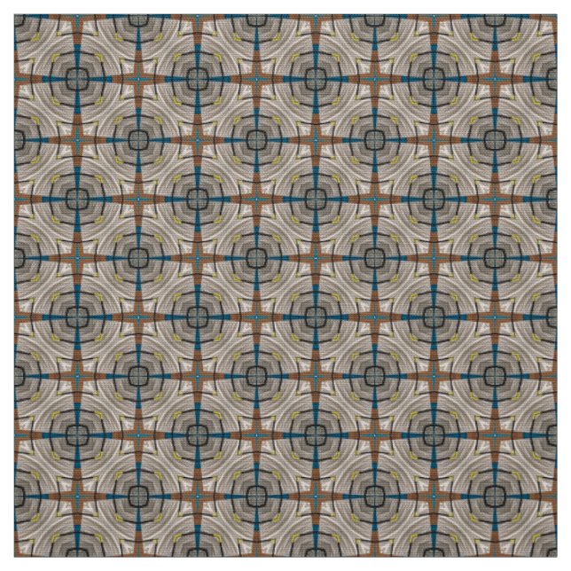 Glitch2 Teal Brown furniture fabric (Swatch)