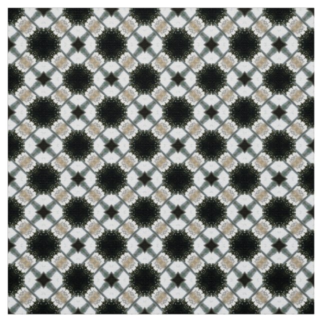 Glitch2 tissu motif noir et blanc (Échantillon)