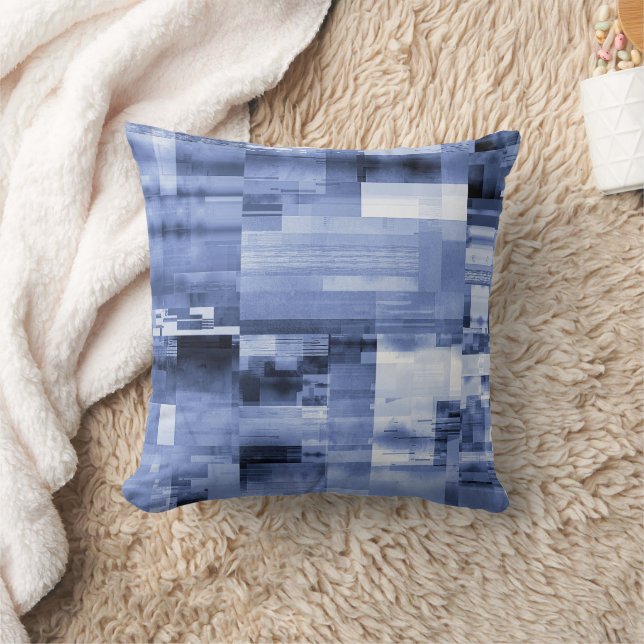 Glitch abstract gamer pattern throw pillow (Blanket)