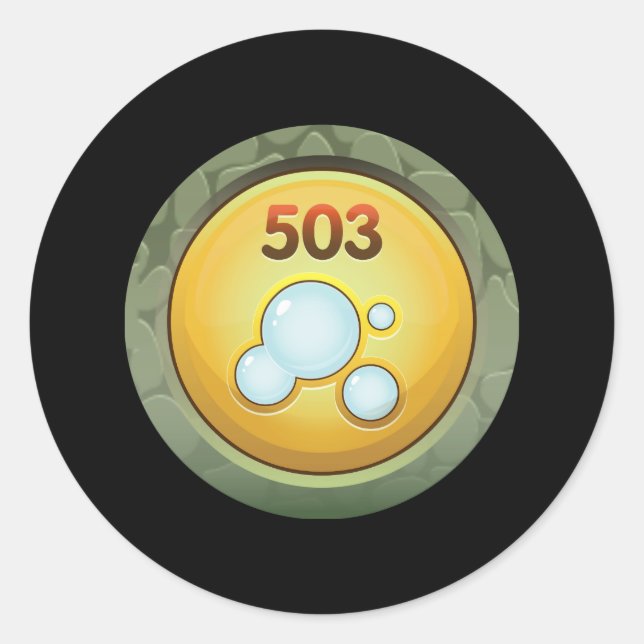 Glitch: achievement better bubble farmer classic round sticker (Front)