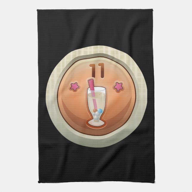 Glitch: achievement bubble tea aficionado kitchen towel (Vertical)