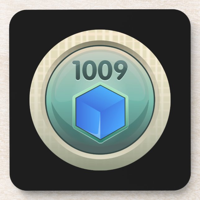 Glitch: achievement fine refiner blue class coaster (Front)