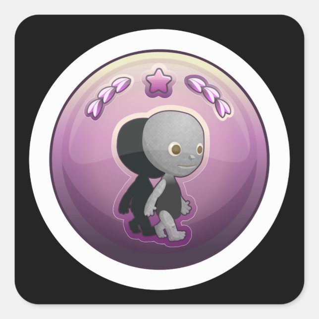 Glitch Achievement stalker noncreepy designation Square Sticker (Front)