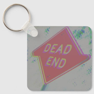 Glitch Aesthetic Dead End Sign Keychain
