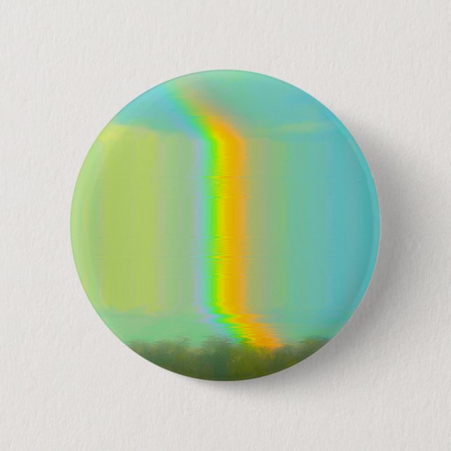 Glitch Aesthetic Rainbow Dream Button (Front)