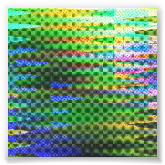 Glitch Art Vaporwave Aesthetic Analogue Fault Photo Print (Front)