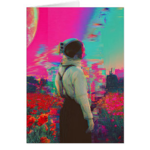 glitch astronaut in a poppy field All Occasions 