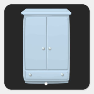 Glitch bag furniture cabinet powdered blue cabinet square sticker