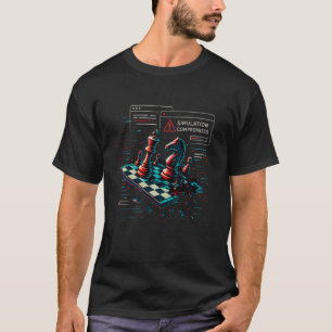 Glitch Chessboard Simulation Compromised Art Chess T-Shirt