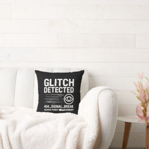GLITCH DETECTED - Corrupted Signal Transmission Throw Pillow