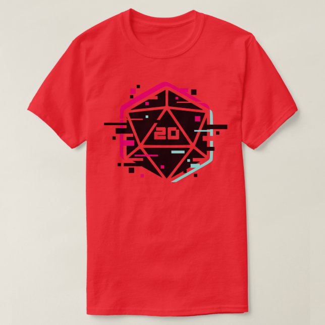 Glitch Dice D20 T-Shirt (Design Front)