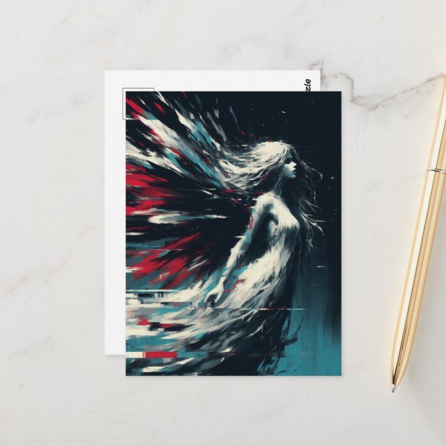 Glitch Fairy Postcard (Front/Back In Situ)