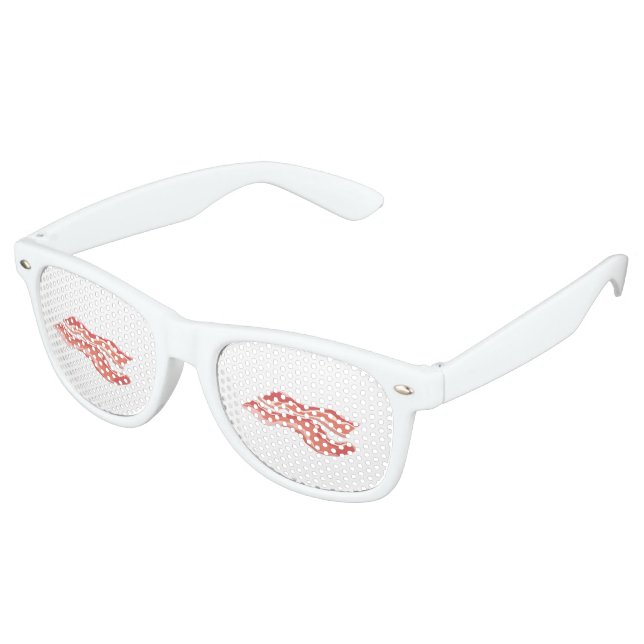 Glitch Food bacon Retro Sunglasses (Angled)