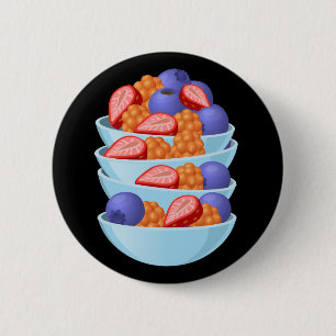 Glitch Food berry bowl 2 Inch Round Button