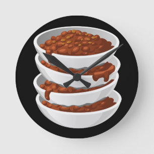 Glitch Food chillybusting chili Round Clock