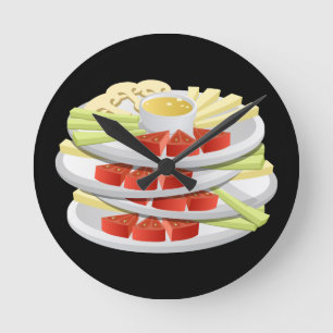 Glitch Food choice crudites Round Clock