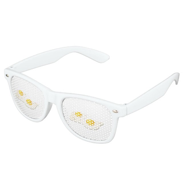 Glitch Food fried eggs Retro Sunglasses (Angled)