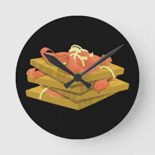 Glitch Food lotsa lox Round Clock