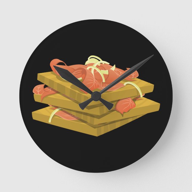 Glitch Food lotsa lox Round Clock (Front)