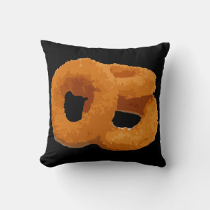 Glitch Food onion rings Throw Pillow