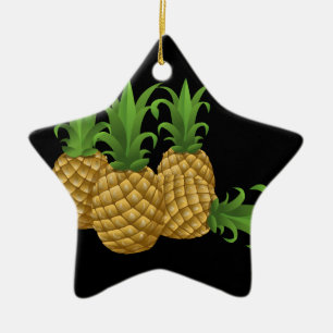 Glitch Food pineapple Ceramic Ornament