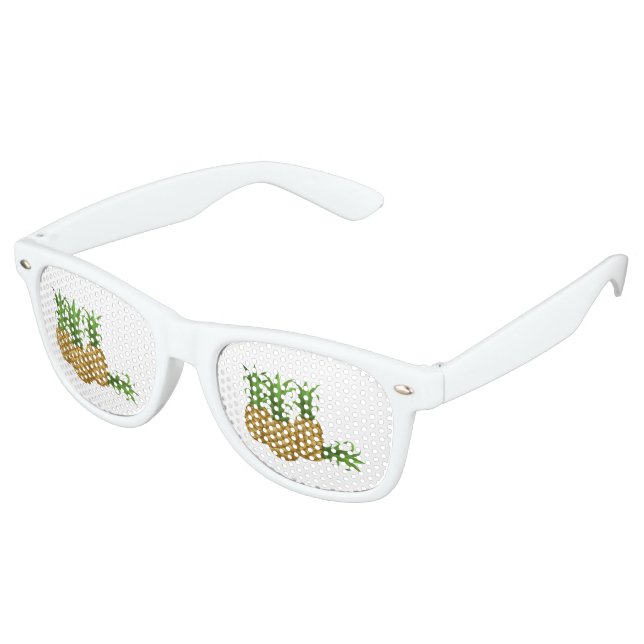 Glitch Food pineapple Retro Sunglasses (Angled)