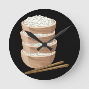 Glitch Food proper rice Round Clock