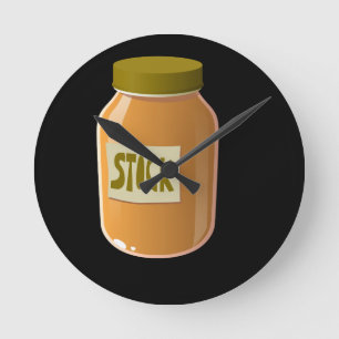 Glitch Food stock sauce Round Clock