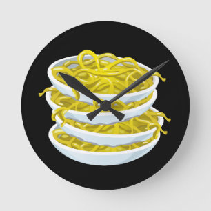 Glitch Food tangy noodles Round Clock