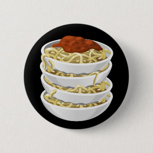 Glitch Food tasty pasta 2 Inch Round Button