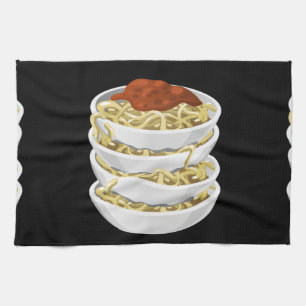 Glitch Food tasty pasta Kitchen Towel
