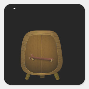 Glitch Furniture bag cabinet bottletree 3 3 Square Sticker