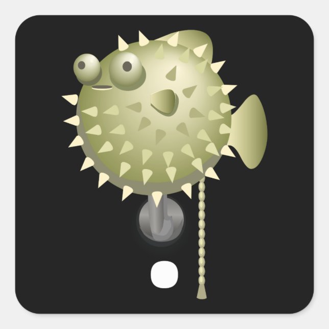 Glitch furniture blowfish wall lamp square sticker (Front)