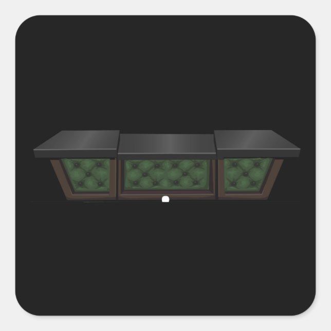 Glitch furniture counter billard green quilted cou square sticker (Front)