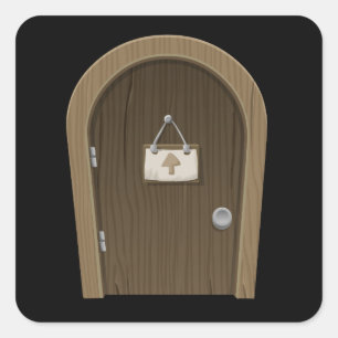 Glitch furniture door basic round door square sticker