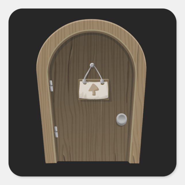 Glitch furniture door basic round door square sticker (Front)