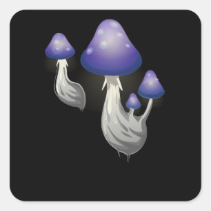 Glitch furniture purple mushroom wall lamp square sticker