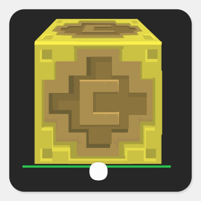 Glitch furniture sidetable currant quoin block square sticker (Front)