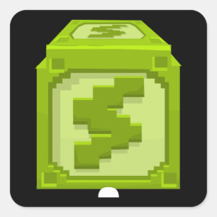 Glitch furniture sidetable energy quoin block square sticker