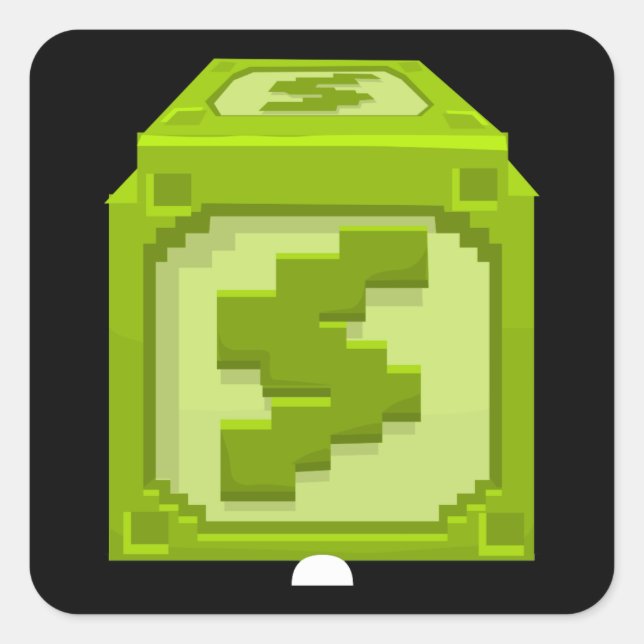 Glitch furniture sidetable energy quoin block square sticker (Front)