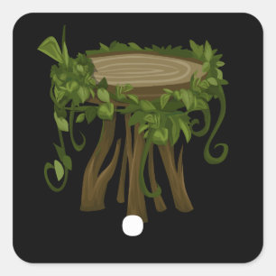 Glitch furniture sidetable forest vines pedestal square sticker